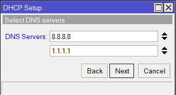 Preencha as informações com o servidor dns