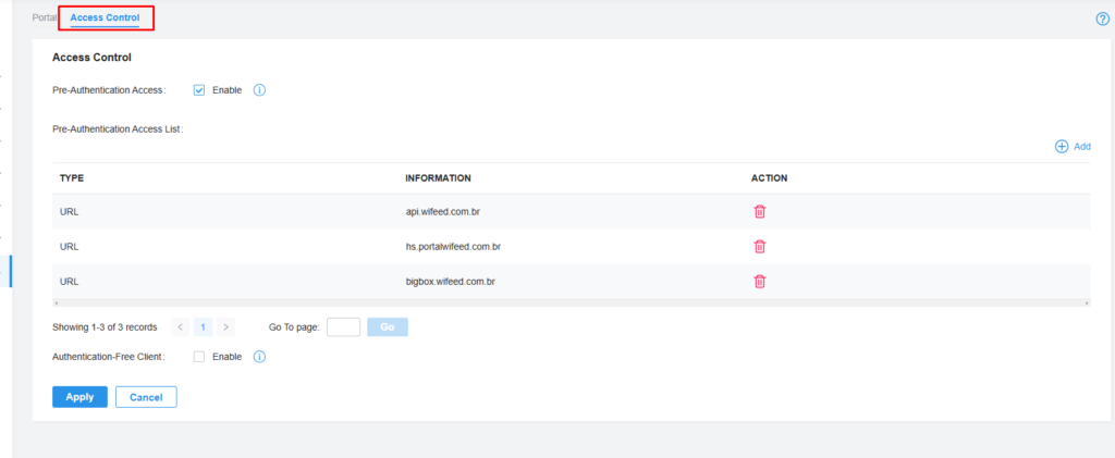 Configurando o Walled Garden