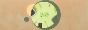 Imagem que destaca a tecnologia 5G, mostrando um símbolo 5G em um fundo colorido e moderno, representando a evolução da conectividade móvel.