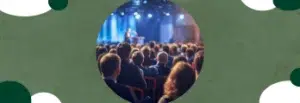 Pessoas participando do evento ou congresso de cibersegurança