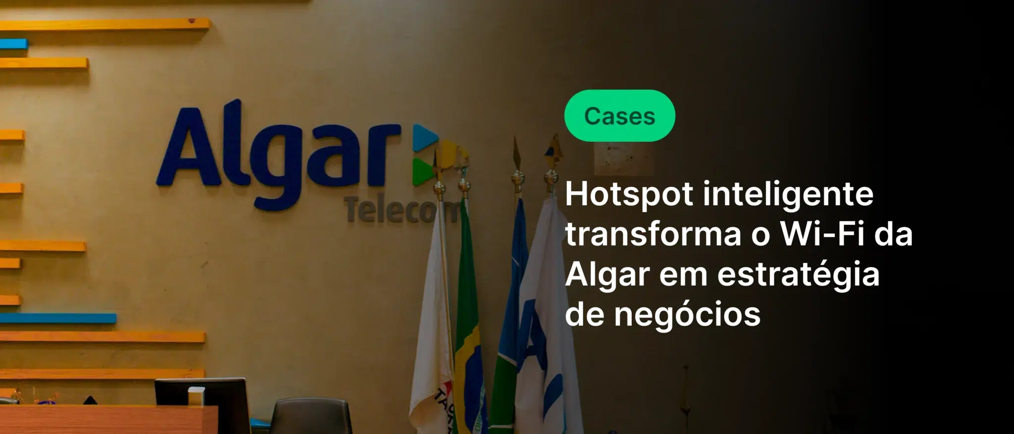 Imagem do espaço da Algar Telecom destacando a transformação do Wi-Fi inteligente em uma estratégia de negócios, promovendo inovação e conectividade.