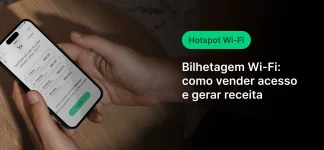 Imagem ilustrativa de uma pessoa em mãos segurando um smartphone com a tela exibindo vendas de Boost Wi-Fi, destacando o tema Bilhetagem Wi-Fi: como vender acesso e gerar receita, focada na palavra-chave bilhetagem Wi-Fi.