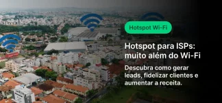Imagem de uma cidade com sinais de Wi-Fi destacados, promovendo hotspot Wi-Fi para provedores de internet (ISPs). Saiba como gerar leads, fidelizar clientes e aumentar a receita com hotspot Wi-Fi.