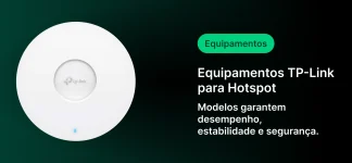 Imagem mostrando um ponto de acesso Wi-Fi TP-Link para hotspot, destacando modelos que garantem desempenho, estabilidade e segurança na conexão.